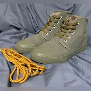 Bangs shoes sage hi top canvas sneakers with extra laces